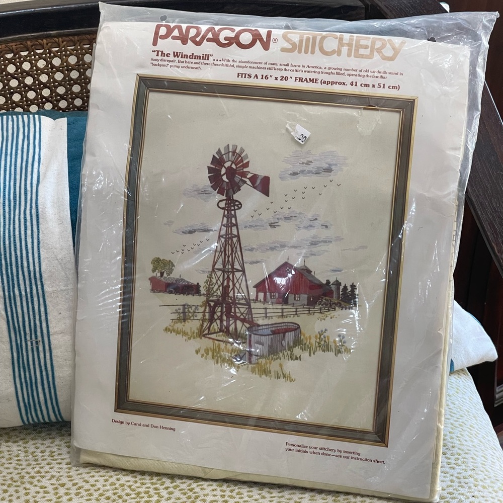 Paragon Stitchery The Windmill Creative Crewel Stitchery Kit No. 0418 16”x20”